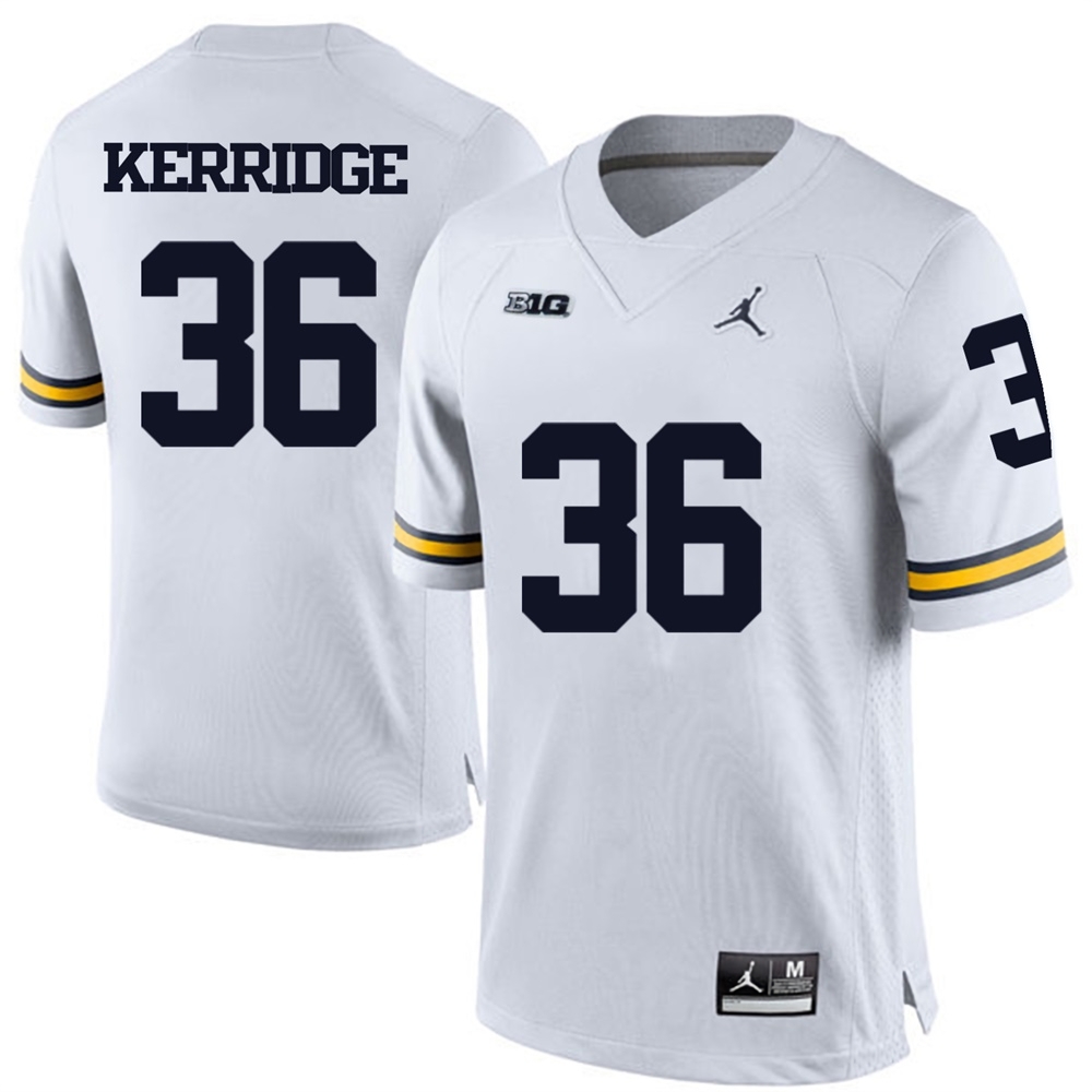 Michigan Wolverines Men's NCAA Joe Kerridge #36 White College Football Jersey JGW8049GP